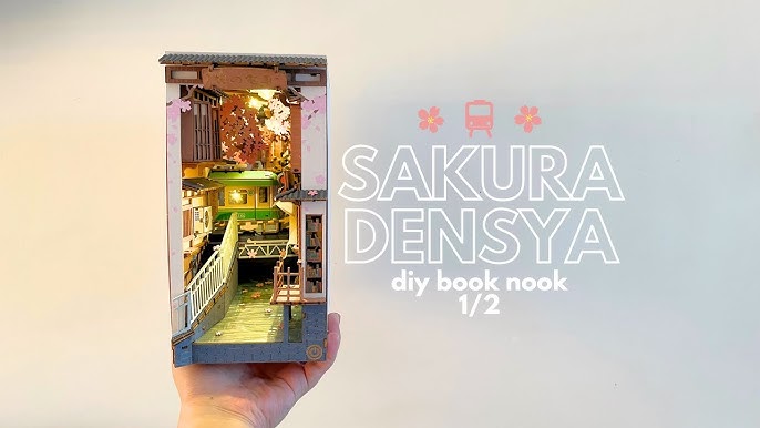 Assembling a Rolife Sakura Densya book nook with me 🌸 