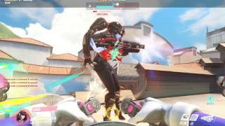 Overwatch D.VA boosters mid air kill
