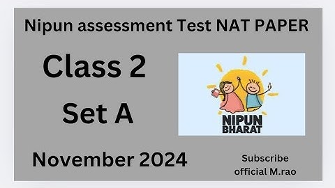 Nipun assessment Test NAT PAPER 2024 #NAT CLASS 2 #PRIMARY SCHOOL
