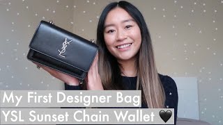 SAINT LAURENT SUNSET CHAIN WALLET  YSL Wallet on chain bag review 