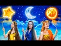 Moon Girl, Sun Girl and Star Girl in Real Life! Prank Wars!