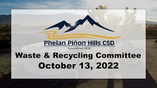 PPHCSD Solid Waste & Recycling Committee Meeting - October 13, 2022