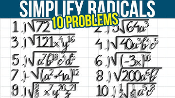 Simply the Square Root of a Variable Expression | 10 Examples