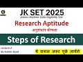 Steps of Research MCQs on Research Aptitude | JKSET 2025 Paper 1 |Important Questions for Paper 1