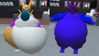 Renamon Water and Blueberry Inflation VrChat  (Popping)