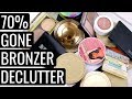 MAKEUP DECLUTTER 2018! BRONZERS AND FACE PALETTES