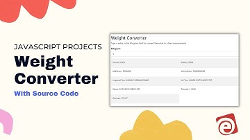 Weight Converter  || JavaScript Project for Beginners || E-siksha