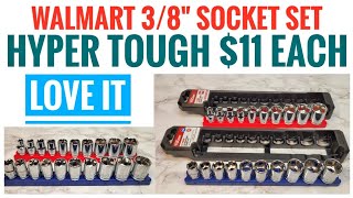 Review Walmart 3/8 Inch Drive Socket Set $11 Hyper Tough METRIC & STANDARD