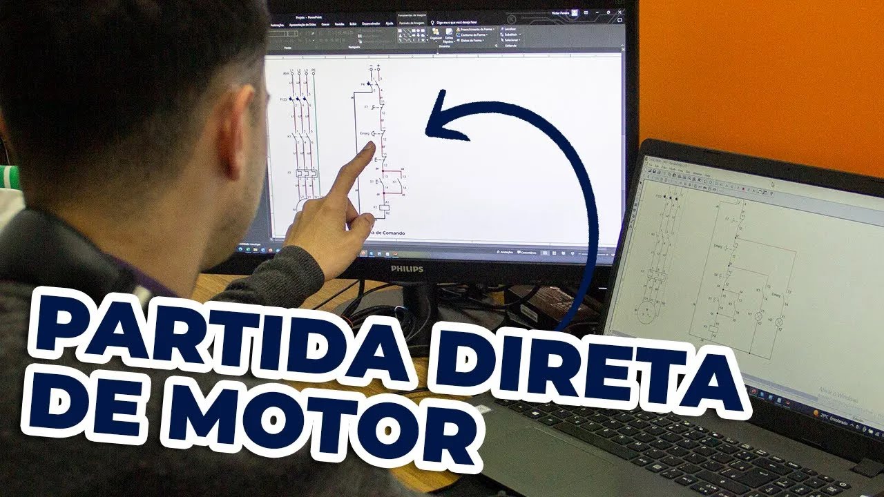 Diagrama Completo da Partida Direta de Motor - Curso de Elétrica Industrial Grátis