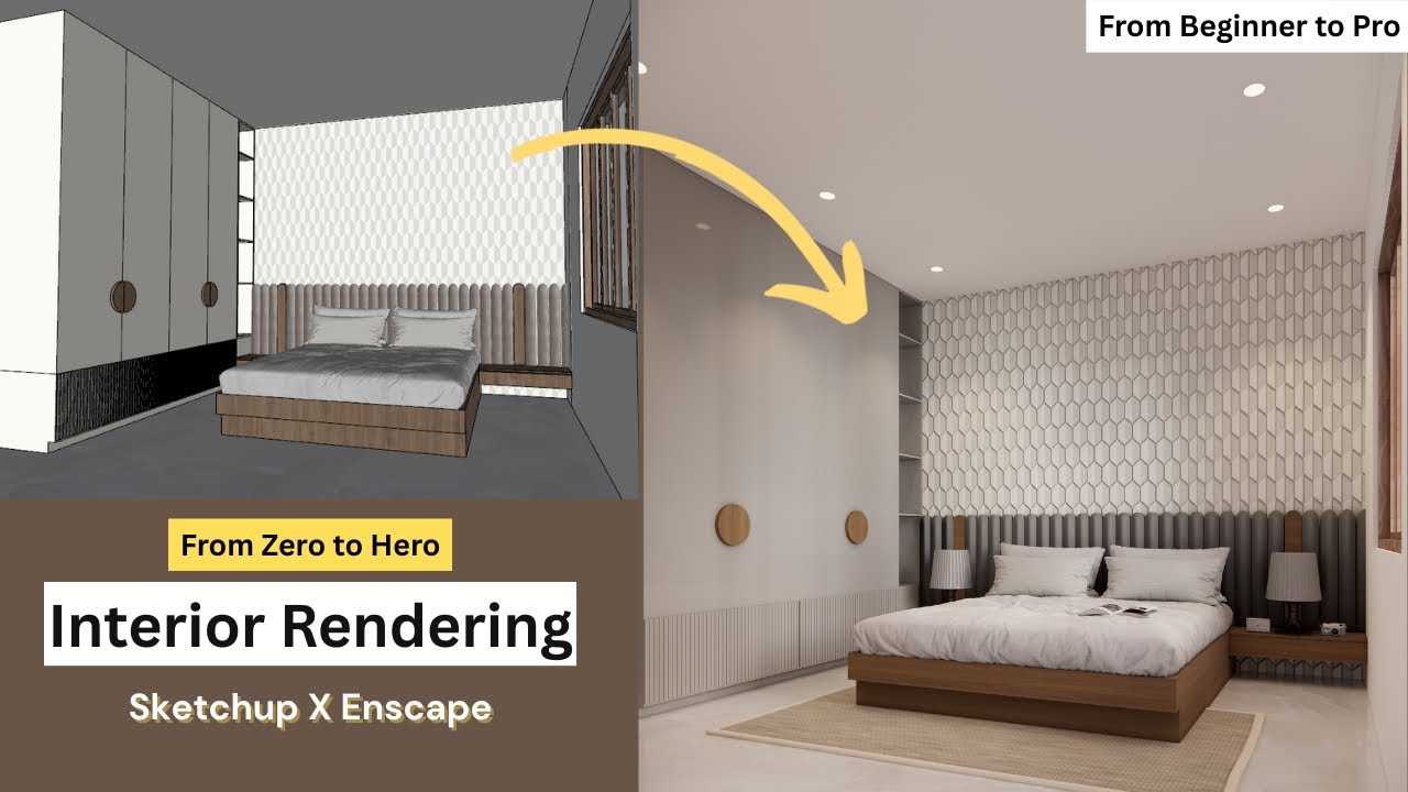 Beginner to Pro: Small Bedroom Rendering in SketchUp + Enscape