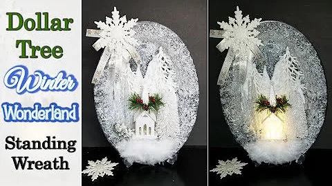 Dollar Tree Winter Wonderland ❄ Standing Wreath