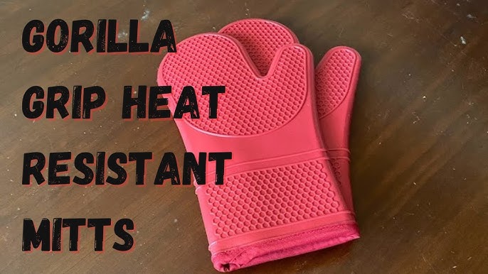 Gorilla Grip Heat Resistant Thick Cotton Oven Mitts Set, Soft