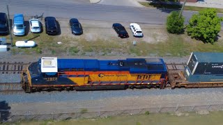 CSX 1973 Chessie System Heritage Unit - 4K Drone Chase in Plymouth, Michigan!