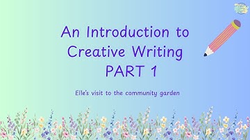 An Introduction to Creative Writing in English | PART 1