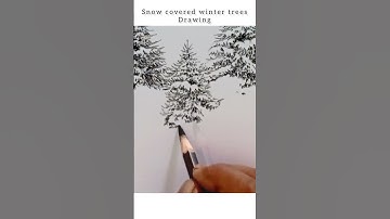 How to draw snow winter tree with easy ways//#shorts//#sketch//