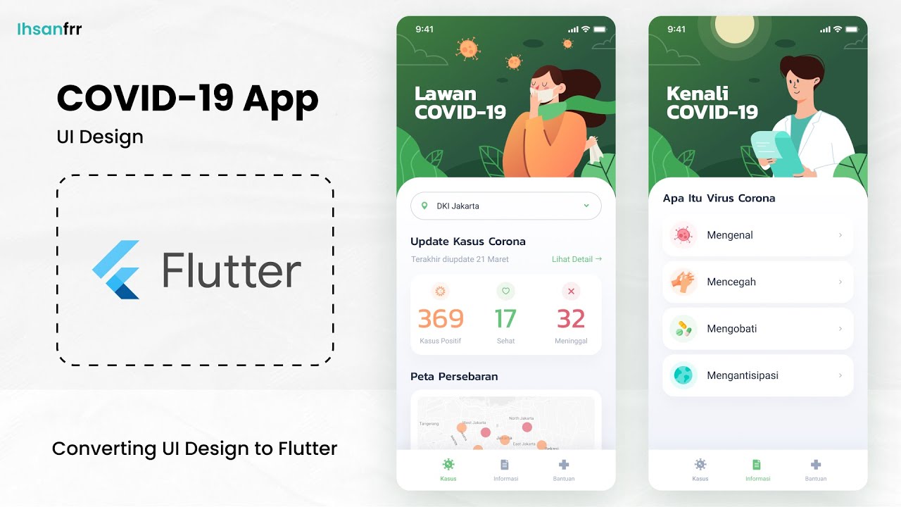 COV-19 Flutter App - Converting UI Design to Flutter - Speed Code - YouTube