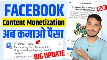 In-Stream Ads New Update 🎉Facebook Content Monetization Program | Facebook Content Monetization