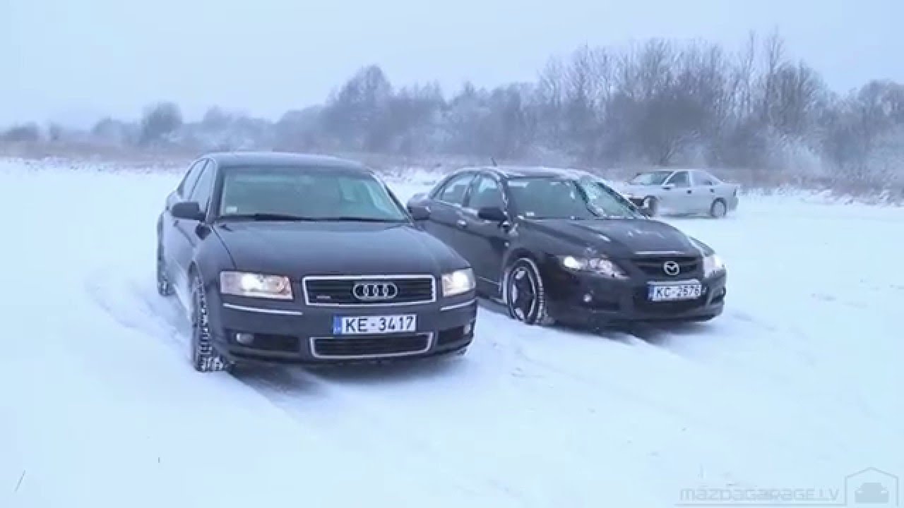 Rumbula 03.01.2016 - MPS6, A8 4.0 TDi etc @ first snow - YouTube