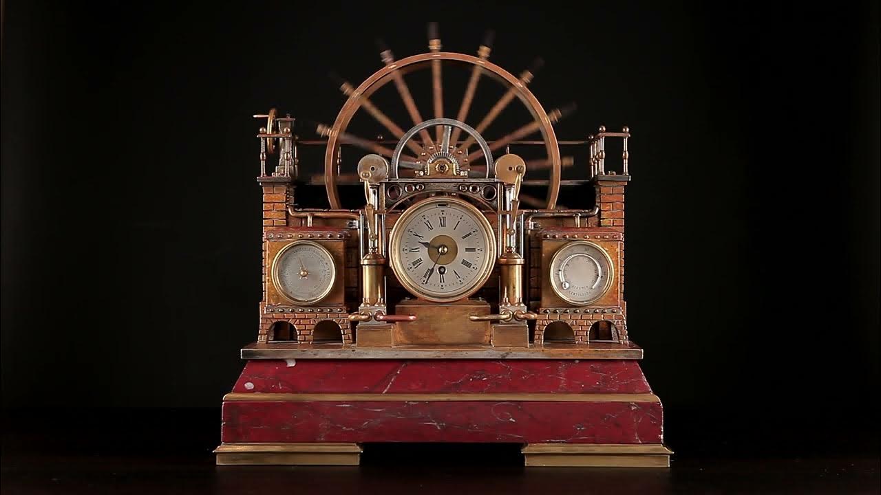 часы стимпанк. часы в виде паровой машины. часы banjo clock gear wall antique. часы стимпанк настенные. часы в стиле стимпанк настенные.
