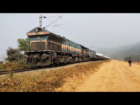 The WDG4 leading wagon covered with plastic || North Frontier Railway || Indian Railways