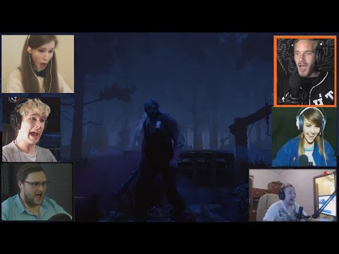 Видео: "Реакции Летсплейщиков" на Неожиданное Нападение Маньяка из Dead By Daylight