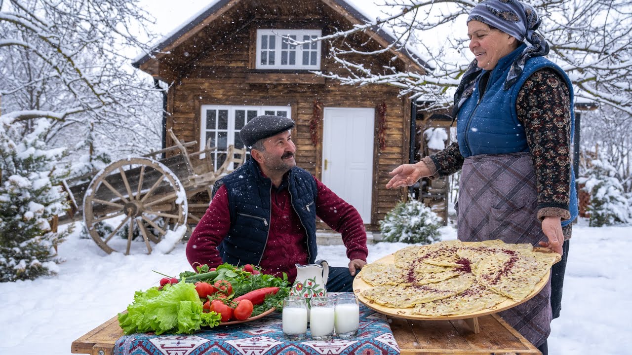 Beef Qutab   Traditional Azerbaijani Dish Outdoor Cooking