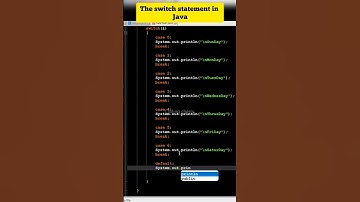 The Switch statement in java