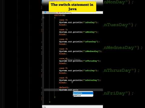 The Switch statement in java