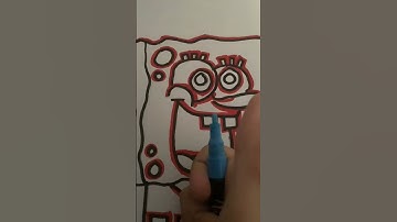 Drawing spongebob with glitch effect!!!!! #shorts #glitcheffect