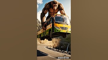 Monkey saved the bus from jump blast  #ai​ #monkey​ #bus​ #accident​