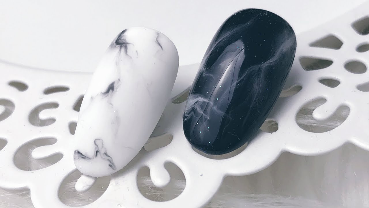 Marmurkowe Paznokcie Hybrydowe Na Nowej Bazie Aqua Gel Indigo