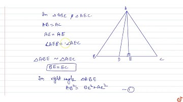 In `triangleABC`, AB=AC and D is any point on BC, prove that `AB^2-AD^2=BD.CD`