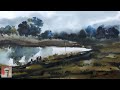 WATERCOLOR PAINTING | Simple Water Reflection lakeside wet in wet technique  by Shahanoor Mamun