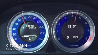 Volvo V60 T4 180 PS Powershift 0-100 km/h acceleration