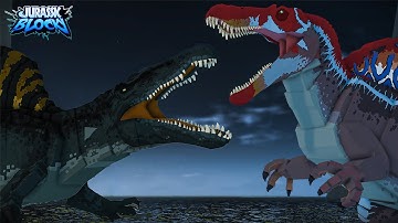 Jurassic Blocky REBIRTH Spinosaurus Vs JP3 Spinosaurus Battle !