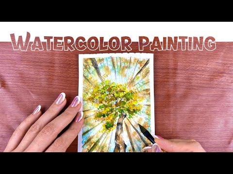 Mini Watercolor Tree Painting Tutorial | Easy Layer by Layer Technique for Beginners #watercolor