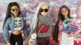 Barbie Gri Kazaklı Look Bebek Kıyafeti Benzeri Ozel Dikim Takım Tanıtımı Kutu Açılımı Kombin Yapma