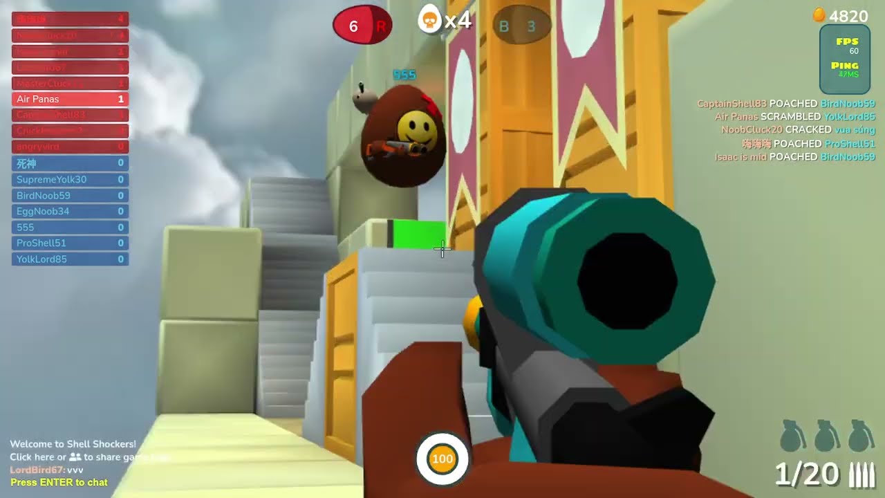 shell shocker indonesia, air panas.. lumayan 16 kill streak :D