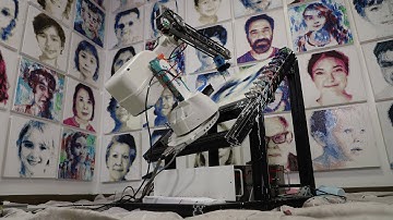 AI Robot Learning to Paint Portraits by Practicing - Pindar and Kitty