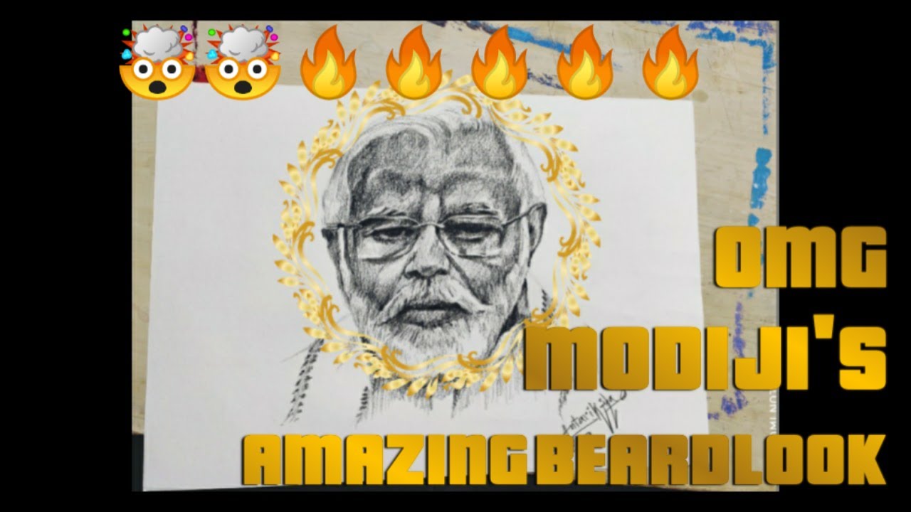 MODI JI'S AWESOME BEARD LOOK 2020 | CHARCOAL ART | NARENDRA MODI | KGF