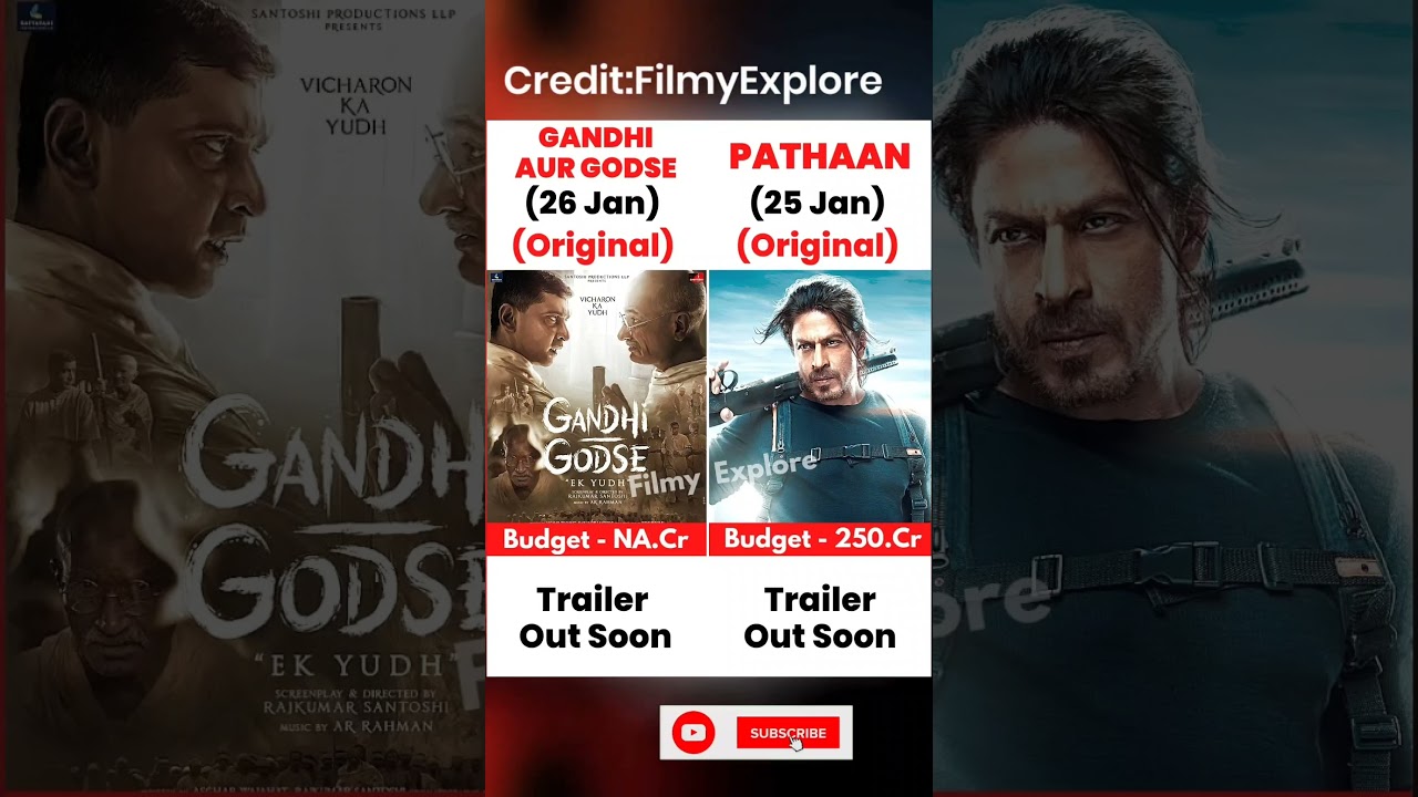 Gandhi Godse "Ek Yudh" Vs.Pathaan Movie Trailer 🙂🔥 | Shahrukh Khan pathaan Film Trailer