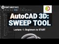 Auto CAD 3D Sweep tools Lecture - 1#cad #2d3d #viral #trending