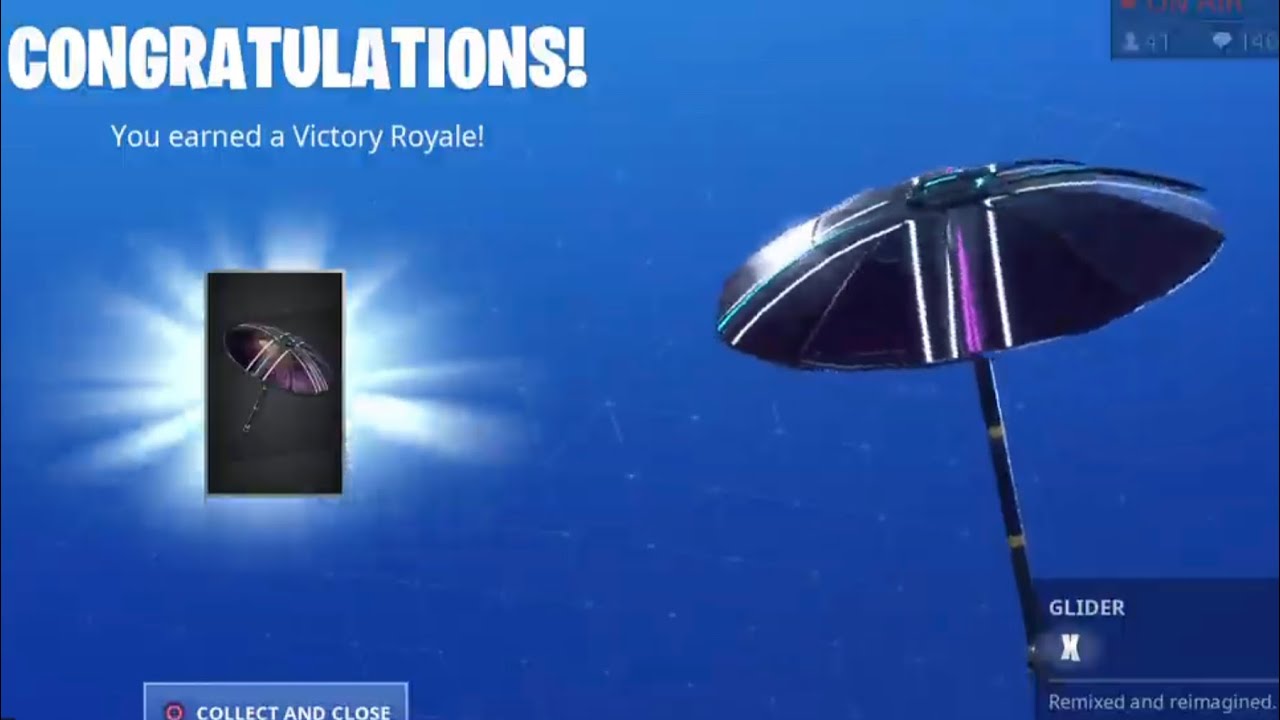 Fortnite Season 10 Official Win Umbrella 'X' In game YouTube