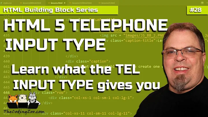 HTML 5 Telephone Input Type | Tel input type | HTML Building Blocks Lesson 28