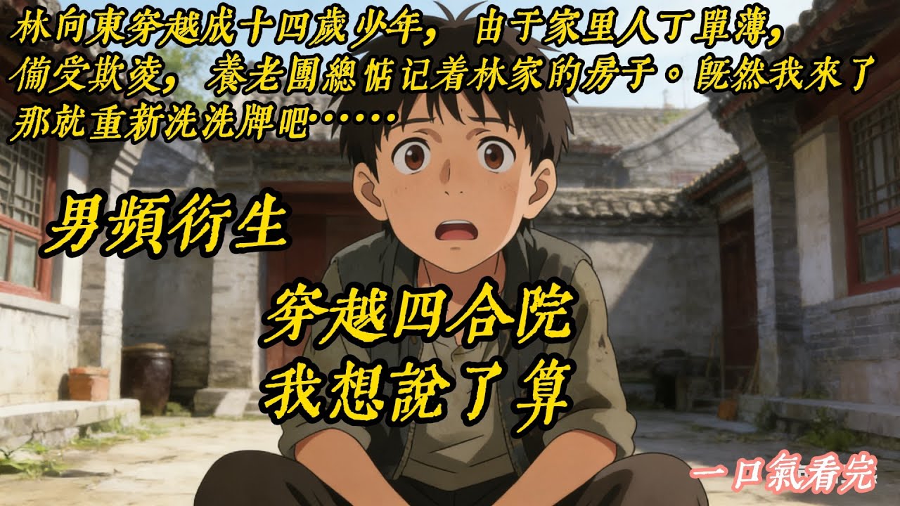 已完结《穿越四合院，我想说了算》#男频衍生 #穿越 #空间 #四合院 #同人 混了一辈子的林向东，到老一事无成，一不小心咽气了，混穿四合院儿，还变成了跟着爷爷奶奶生活的十四岁少年，由于家里人丁单薄……