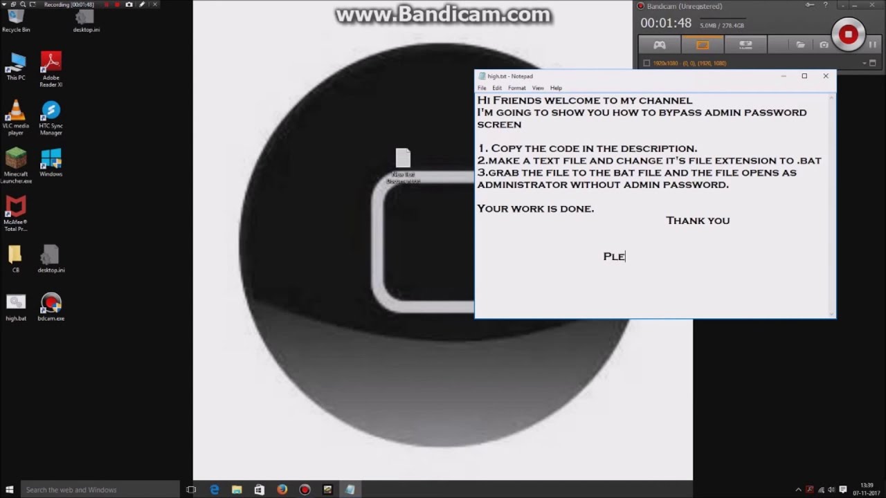 How to bypass Admin password screen - YouTube