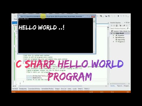 Hello World Program in C# | Hello World program in Visual Studio | C# Tutorial