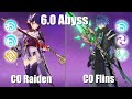 Raiden Double Hydro and Lvl 66 Flins | 6.0 Abyss (Genshin)