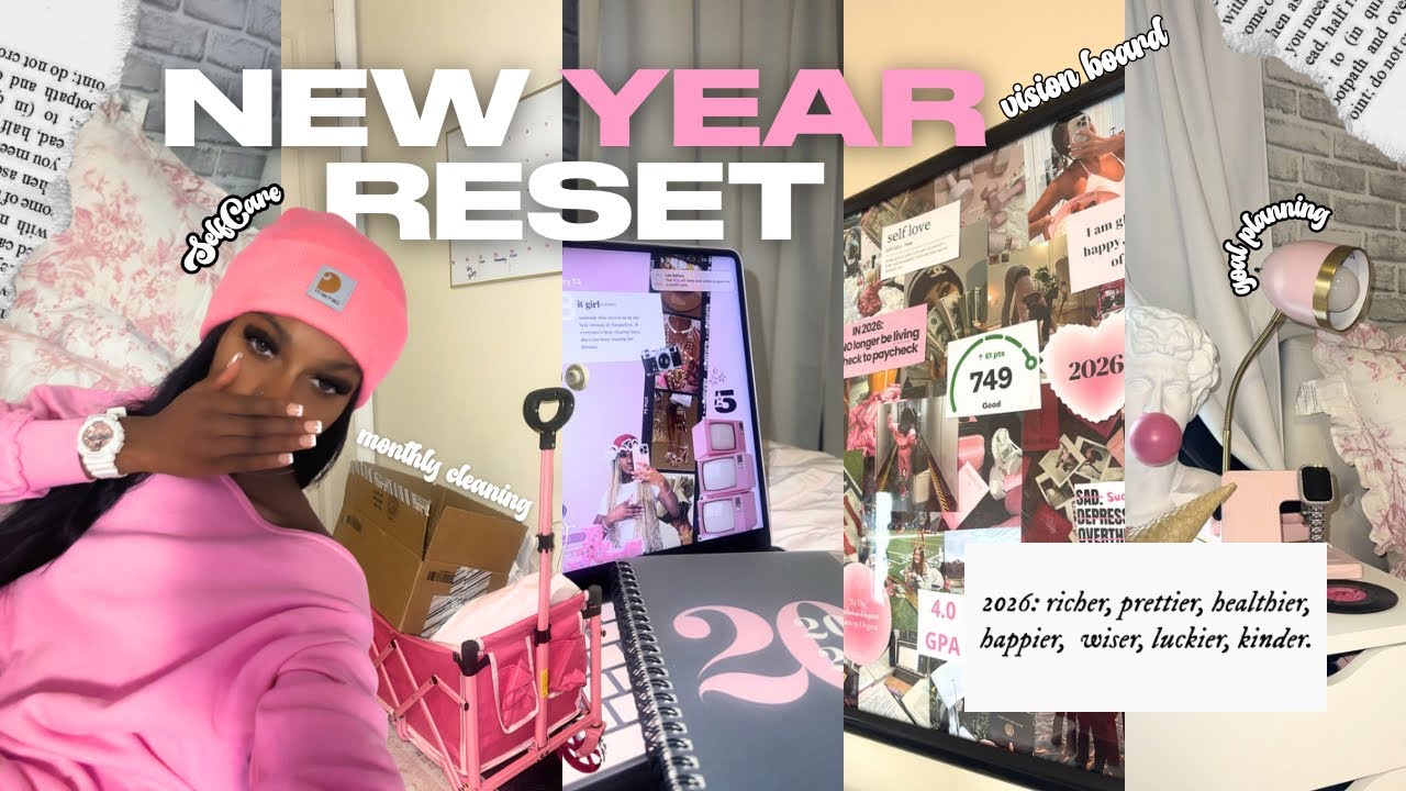 Ежемесячная перезагрузка 2026 ♡ | доска визуализации, уборка, уход за собой и многое другое