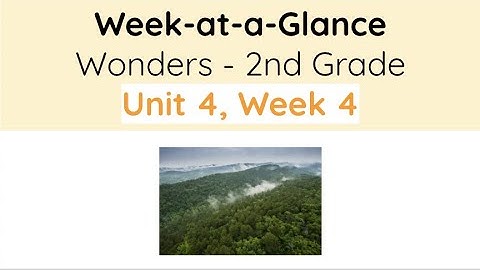 Unit 4, Week 4 - Wonders 2nd Grade - Week at a Glance